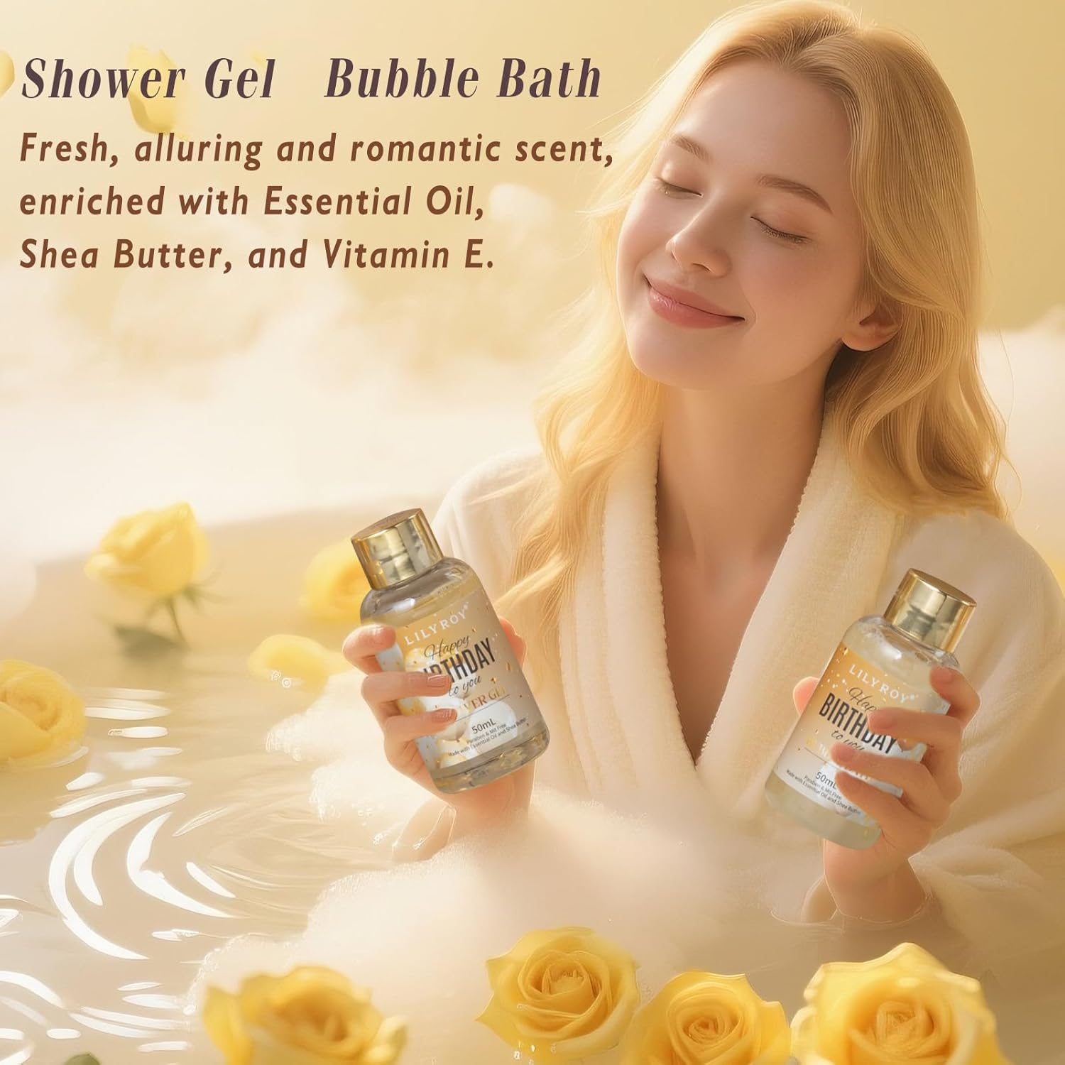 24Pcs Happy Birthday Gifts for Women Mom - Luxury Birthday Presents Spa Gift Set, Bath and Body Gift for Sister Girlfriend Wife Grandma with Necklace, Birthday Gift Set Idea for Women Female Friends - Image 3