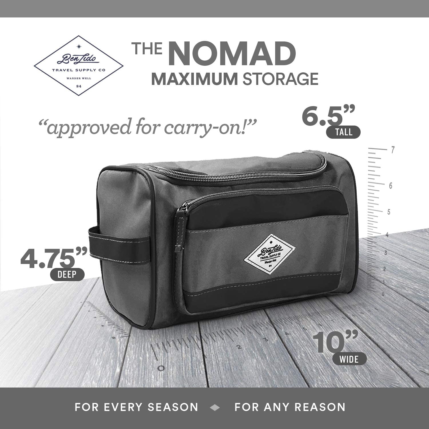 Convenience Kits International Men's Premium 15-Piece Kit wth Travel Size TSA Compliant Essentials, Featuring: Head & Shoulders Dandruff Shampoo Classic Clean and Palm Scalp Brush in Black Dopp Bag - Image 4