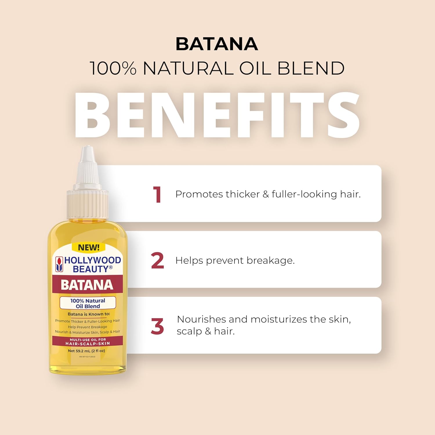 Hollywood Beauty Batana Oil for Hair, Scalp and Skin (2 fl oz) - Image 3