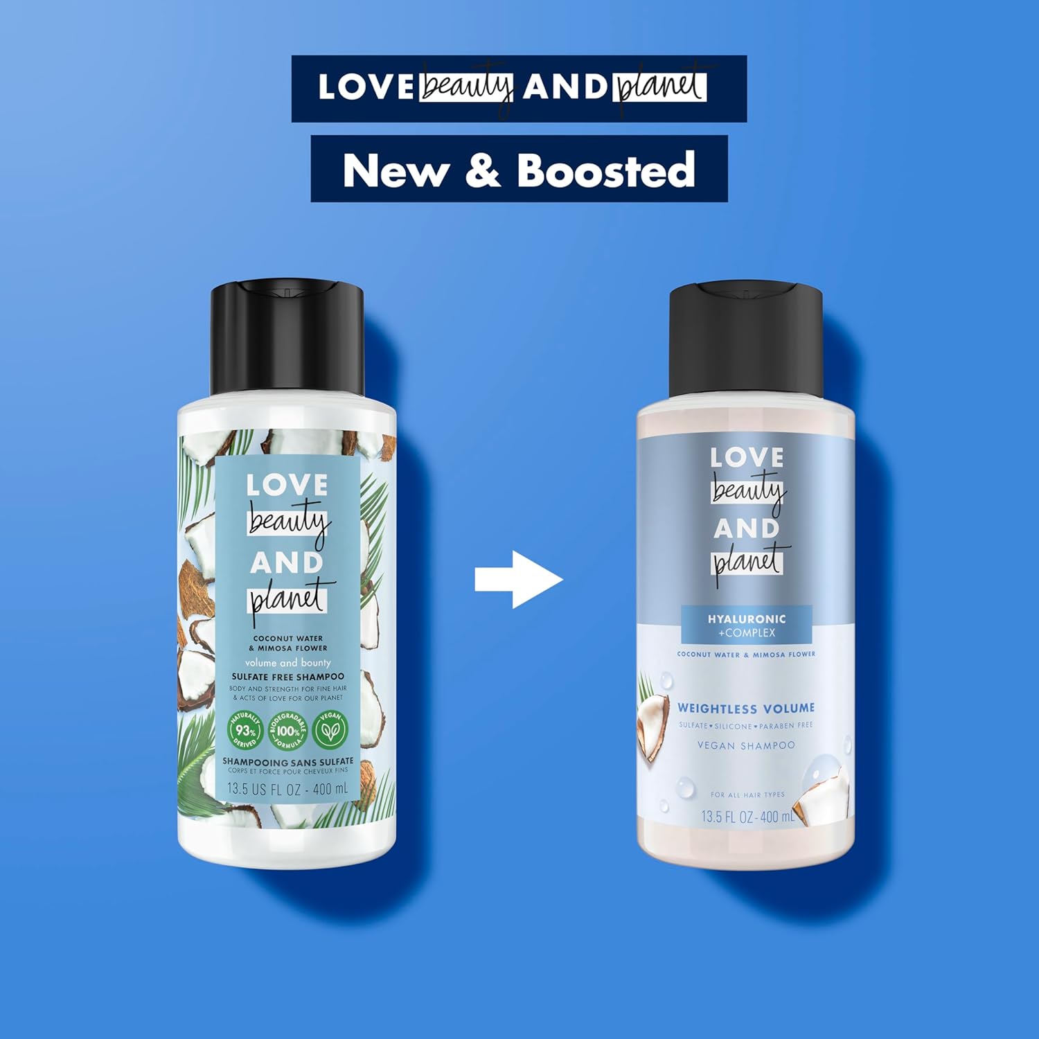 Love Beauty And Planet Volume and Bounty Thickening Shampoo and Conditioner For Hair Volume and Fine Hair Care Coconut Water & Mimosa Flower, Paraben Free, Silicone Free, and Vegan 13.5 oz 2 count - Image 7