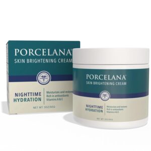 Porcelana Nighttime Hydration Cream Updated Formula – Fades Dark Spots & Evens Skin Tone – For Sun or Age Spots, Acne Scarring, Melasma & Other Discoloration – Moisturizer w/Vitamins & Antioxidants
