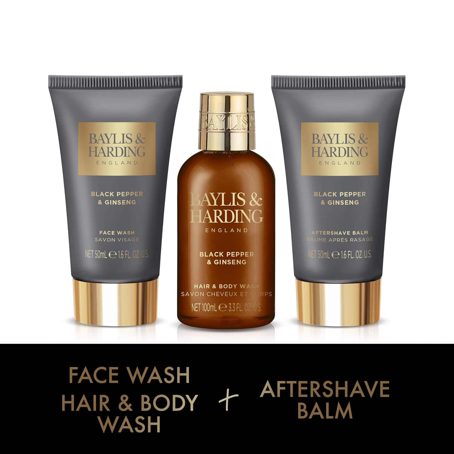 Baylis & Harding Gift Set for Men - Luxury Wash Bag - Black Pepper & Ginseng Men's Present -3-Pack - Image 4