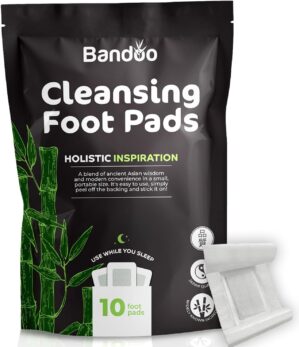 Bandoo Original Deep Cleansing Foot Pads | Rana Pads | Premium Natural Bamboo Foot Pads | Japanese Pads | Cleanse, Moisturize & Energize | for Men & Women | 10 Pads