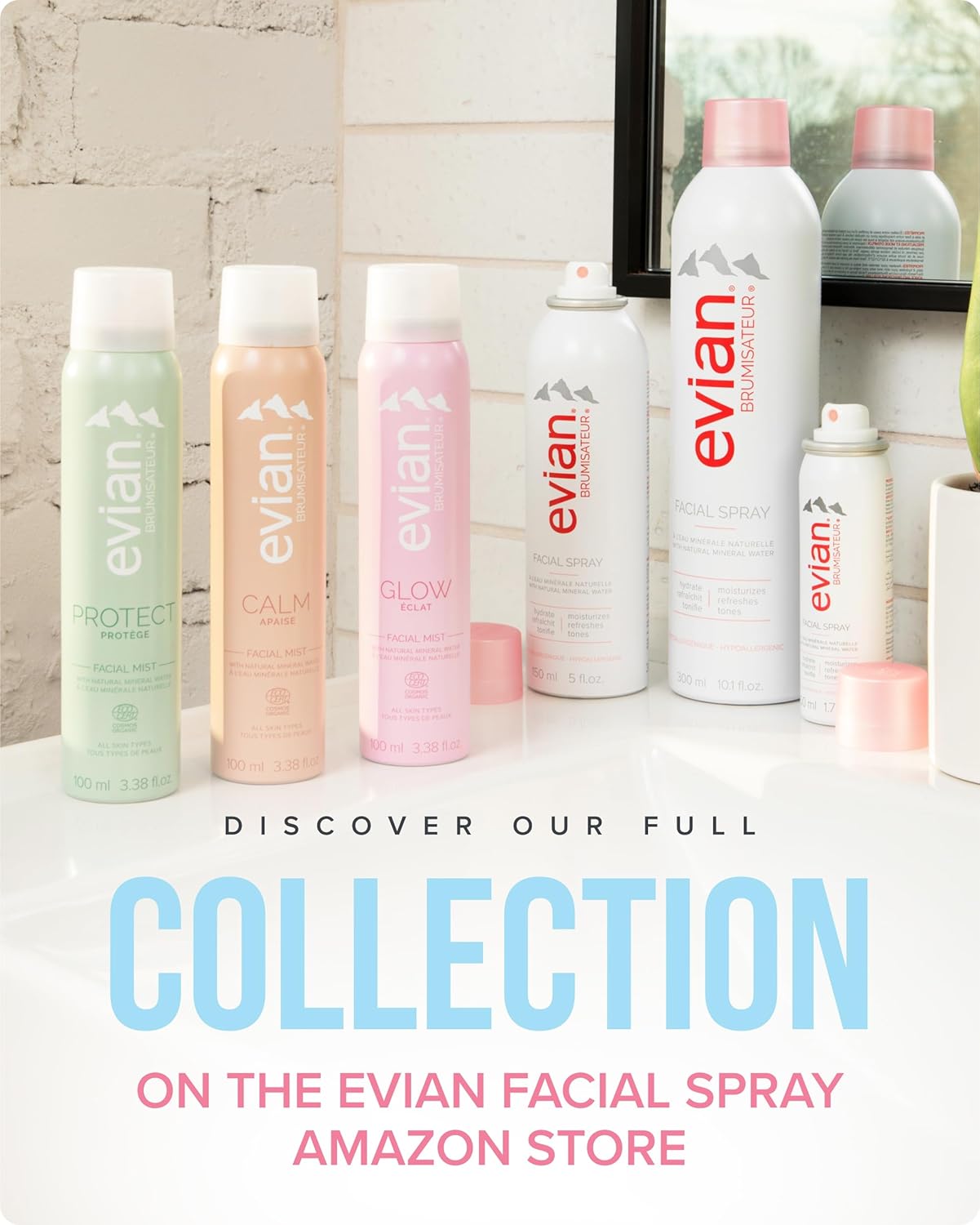 Evian Facial Spray 1.7 oz - Hydrating Mineral Water Mist for Face & Skin - Refreshes Makeup and Tones Skin - TSA-Approved Mini Facial Spray Set for Daily Skincare Hydration - Image 7