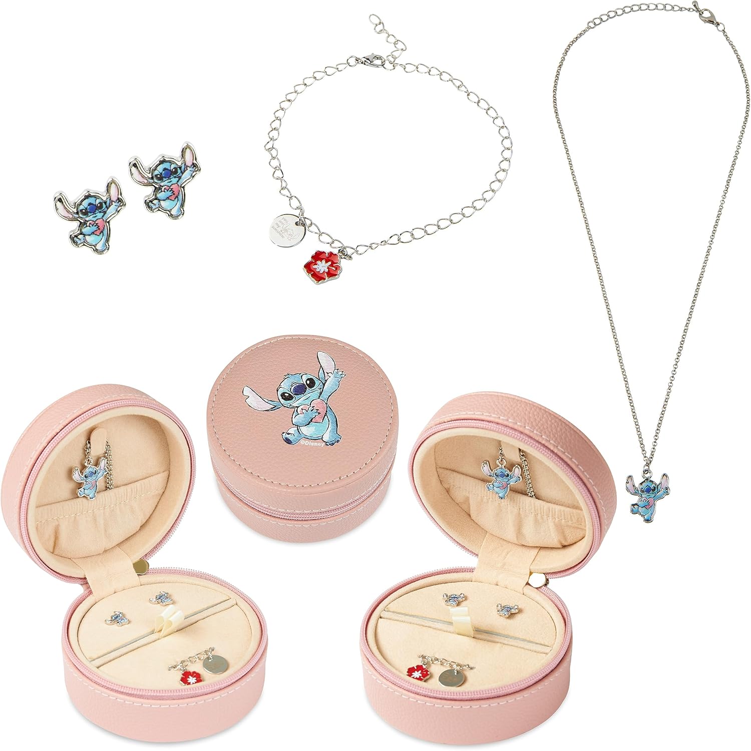 Disney Girls Friendship Necklace Earrings Bracelet Rings Sets - Stitch Gifts