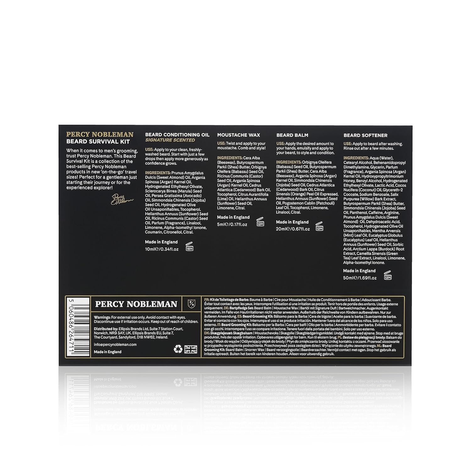 Beard Survival Kit, a Beard Grooming Kit containing a scented beard oil, beard balm, moustache wax, and a beard softener - Image 2