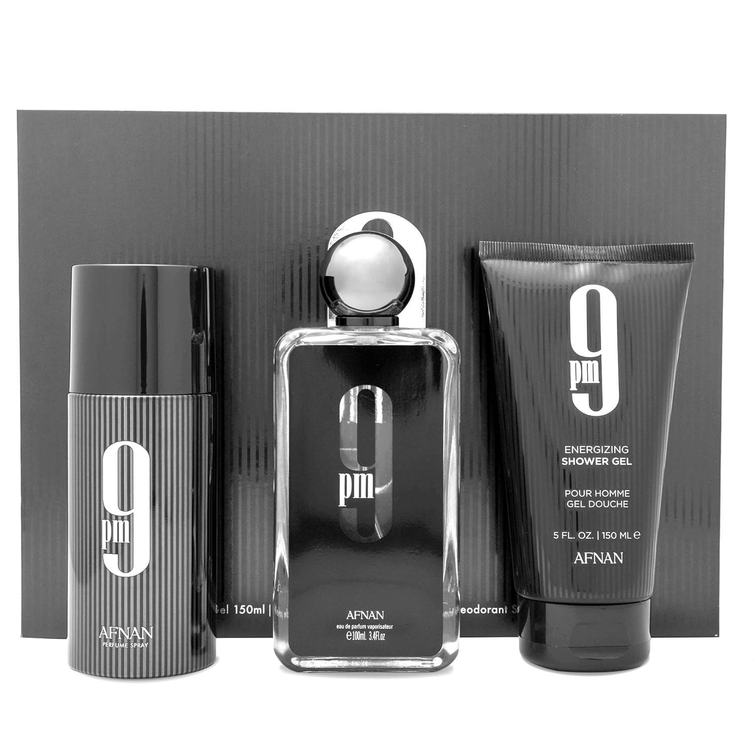 Afnan 9 PM Luxury Perfume Gift Set – Eau De Parfum (3.4 Oz), Deodorant (5.0 Oz), Shower Gel (6.7 Oz) - Image 4
