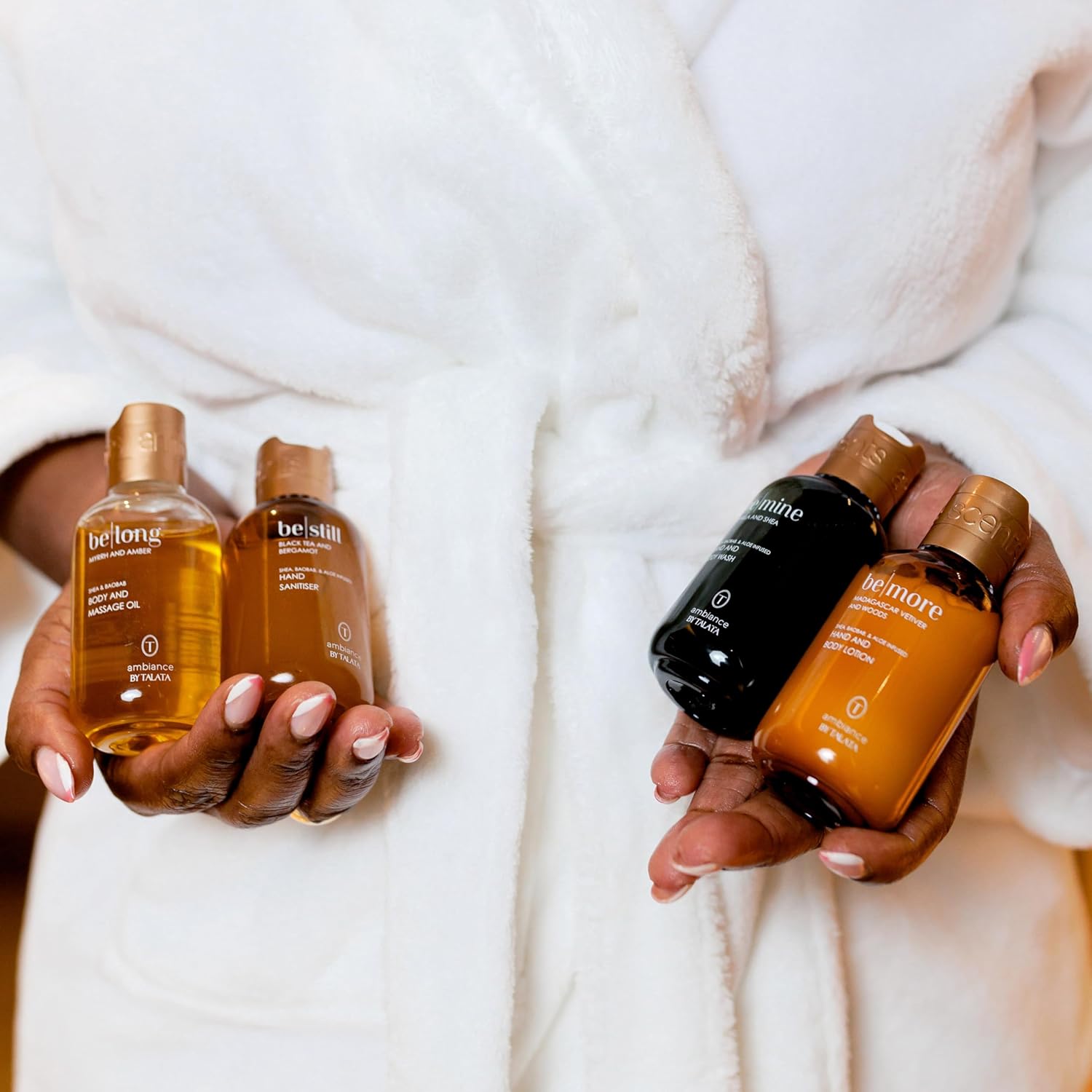 4pc Travel Essentials & Discovery Set - Body Lotion, Oil, Wash, Hand Sanitizing Gel - 4 x 80ml Bottles (2.67 Fl Oz, Vanilla & Shea | BE MINE) - Image 5