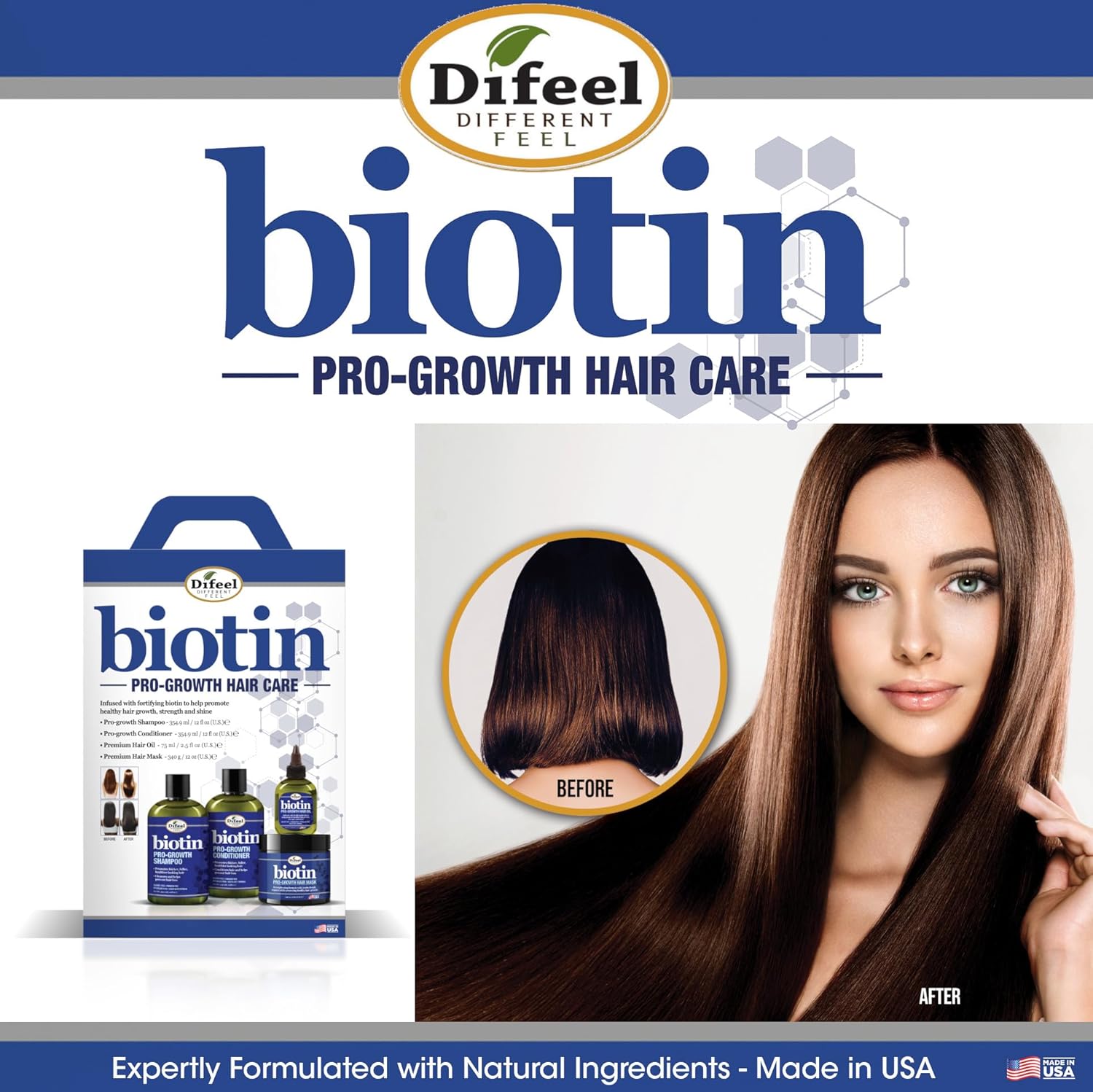 Difeel Biotin Pro Growth Premium Hair Oil 8 oz. - Infused with Fortifying Biotin for Healthy Hair Growth - Image 6