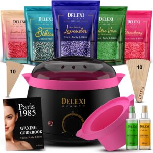 Premium Waxing Kit for Sensitive Skin – Painless Hard Wax Beads, Safe Wax Warmer, Pre/Post Care Spray, Salon-Grade Results at Home for Face, Bikini, Brazilian & Full Body
