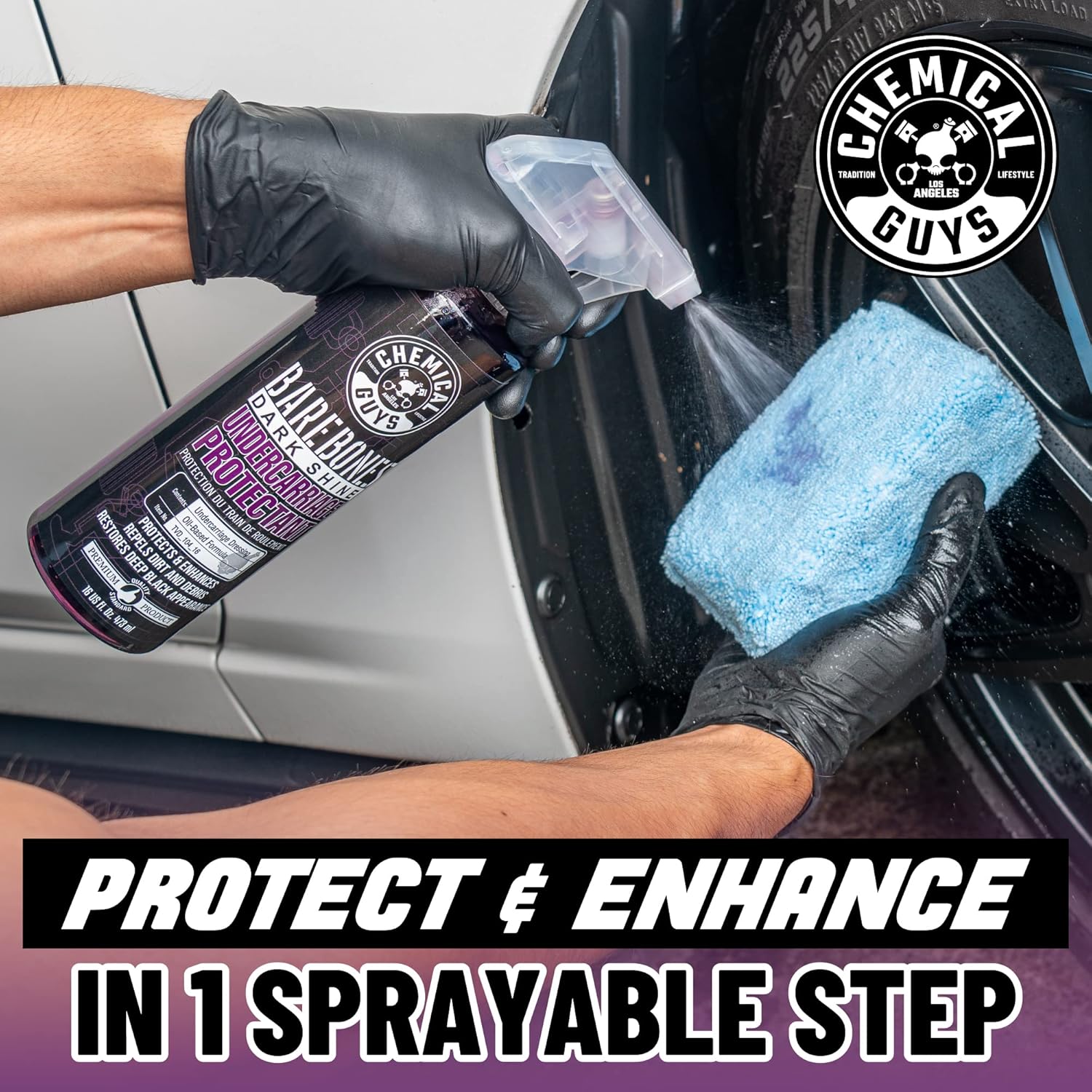 Chemical Guys TVD_104_1602 Bare Bones Premium Dark Shine Spray for Undercarriage, Tires and Trim, Safe for Cars, Trucks, Motorcycles, RVs & More,16 fl oz (2 Pack) - Image 7