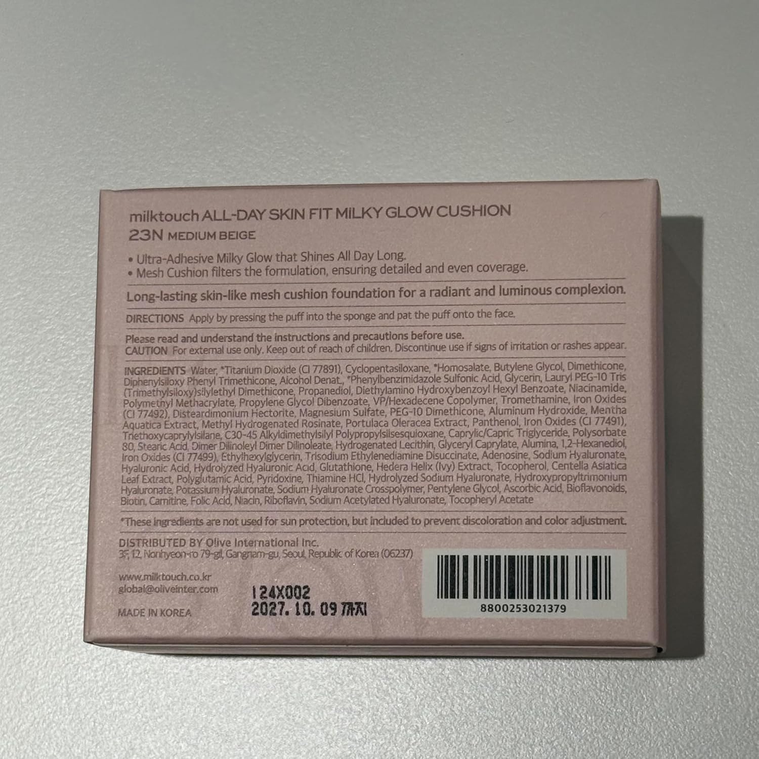 milktouch Cushion Foundation, 24H Flawless Skin, Radiant Shine, No Oxidation, Long-Lasting, Non-Creasing, 60% Hydrating Skincare Infused Korean Foundation, Valentines Gifts (23N Medium Beige) - Image 8