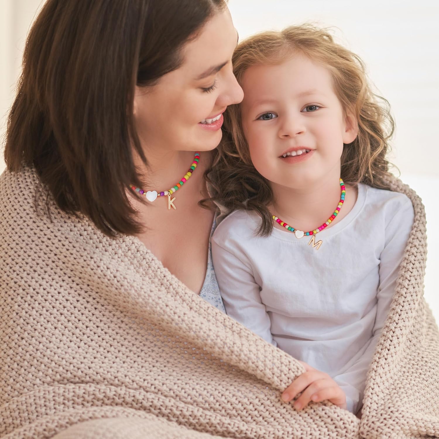 Ursteel Colorful Initial Cute Necklaces for Girls - Trendy Beaded Choker Necklace for Women Teen Girl, Personalized Letter Initial Gifts for Women Kids Jewelry - Image 5