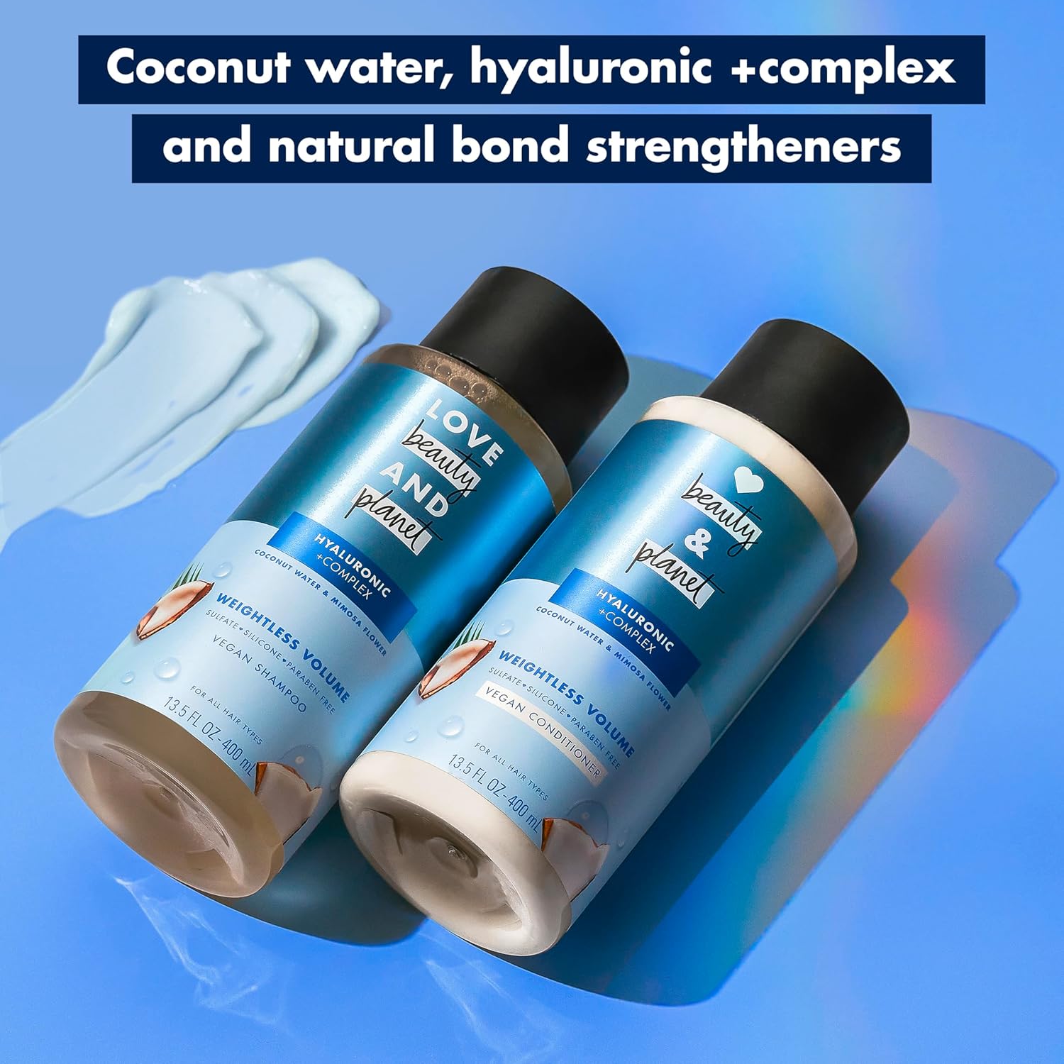 Love Beauty And Planet Volume and Bounty Thickening Shampoo and Conditioner For Hair Volume and Fine Hair Care Coconut Water & Mimosa Flower, Paraben Free, Silicone Free, and Vegan 13.5 oz 2 count - Image 4