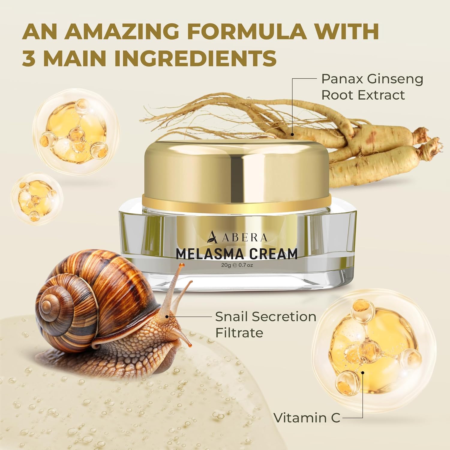 ABERA Melasma Cream (Premium Version) - Dark Spot Corrector, Melasma, Freckle, Sun Spot, Age Spot Remover Advanced Formula for Women and Men (0.7 Oz Per Item) - Image 3