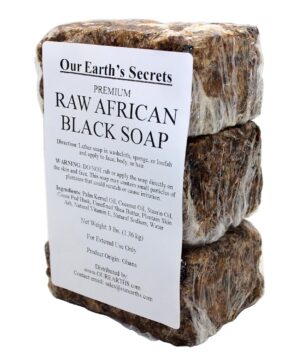 Our Earth’s Secrets Premium Natural Raw African Black Soap, 3 Pound