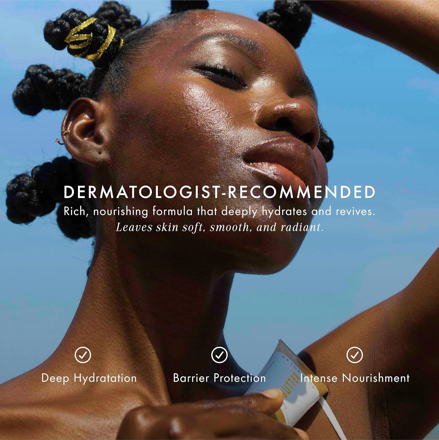 4-Piece Bodycare Set, Clear Makeup Bag, Tsa Approved Toiletry Bag, Butter Cream Body Wash, Barrier Repair Cloud Cream, African Beauty Butter & Kessa Exfoliating Mitt - Image 5