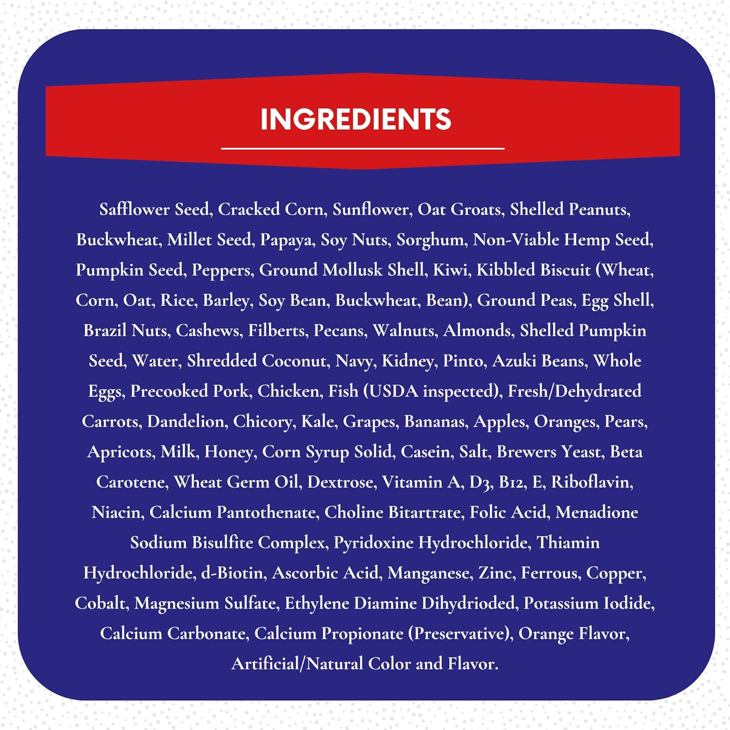 ABBA 1400 Premium Bird Food for African Grey, Conure, and Senegal Parrot, Bird Seed Blend with Whole Eggs, Fruits and Nuts - Packed with Protein, Vitamins & Minerals, 5 lbs - Image 5