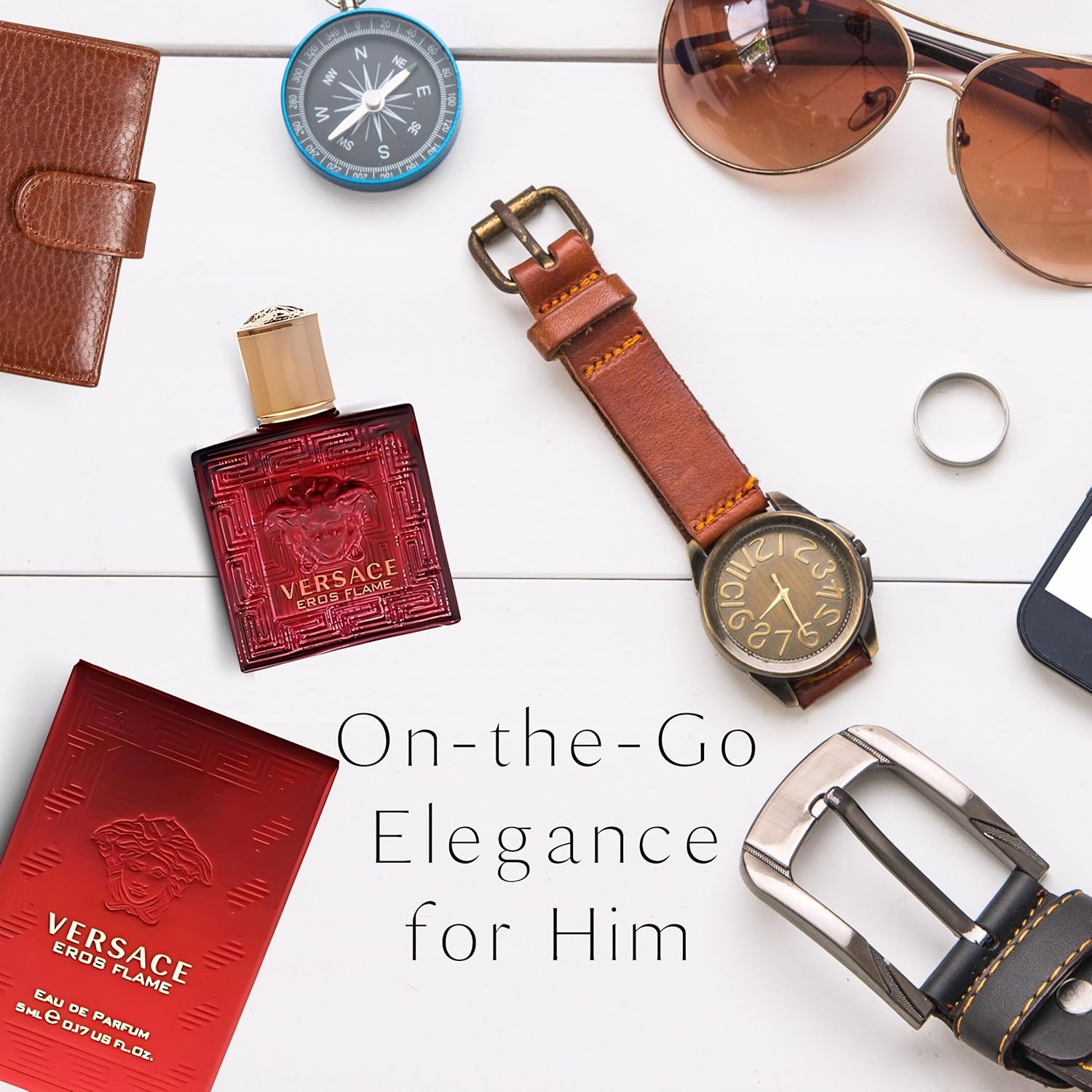 Versace Eros Flame Perfume for Men Mini EDP Splash 0.17 Ounce - Image 7