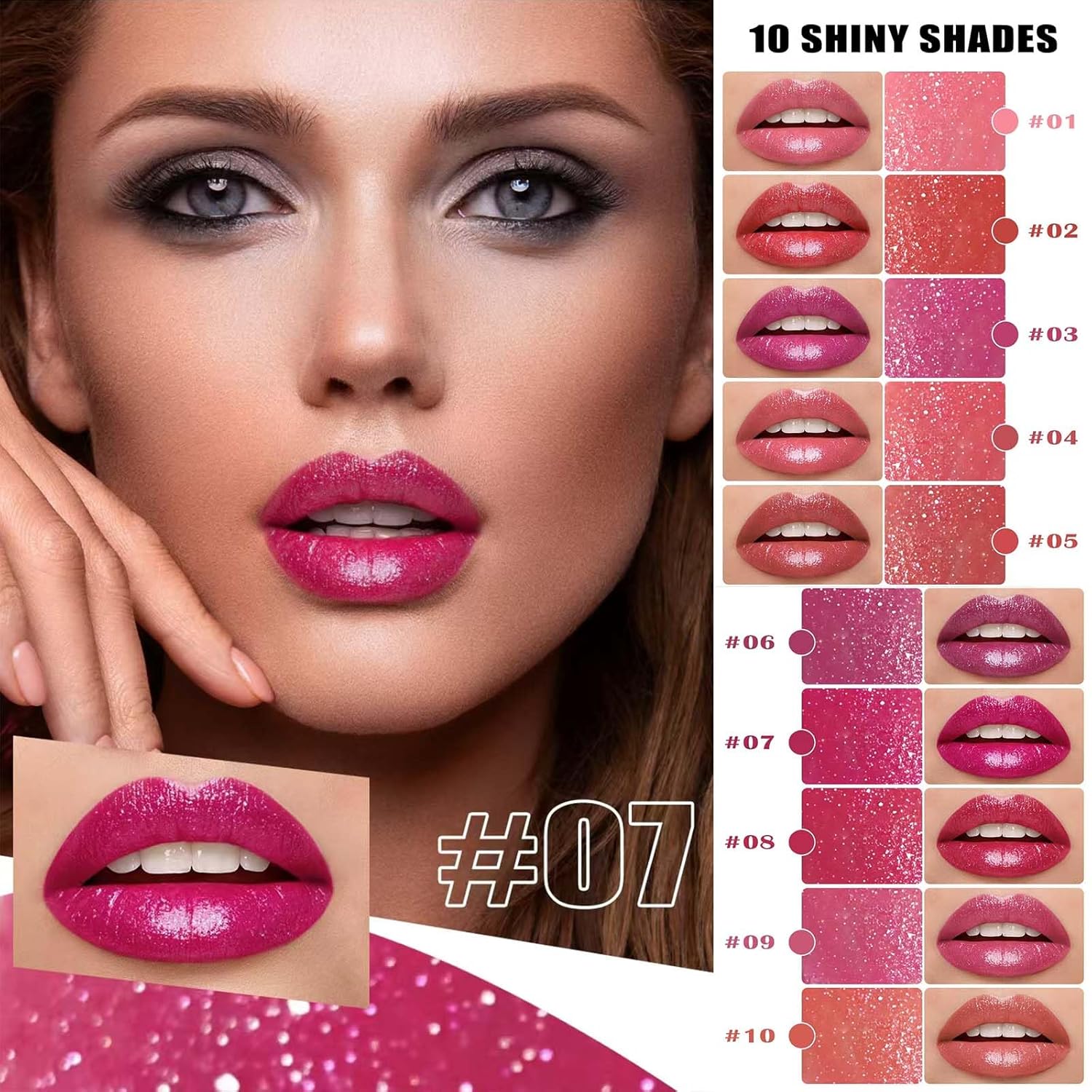Youthful Red Lipstick For Women Matte Nude Glitter Highly Pigmented Moisturizing Lip stick Hypoallergenic Waterproof Long Lasting Lipsticks Quick Makeup Lightweight Portable # 04 - Image 3