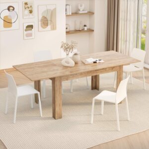 Mobili Fiver, Easy, Extendable Dining Table, 55,1(86,6) x35,4 in, Oak, for 6-8 People, Expandable Dining Table for Kitchen, Italian Furniture