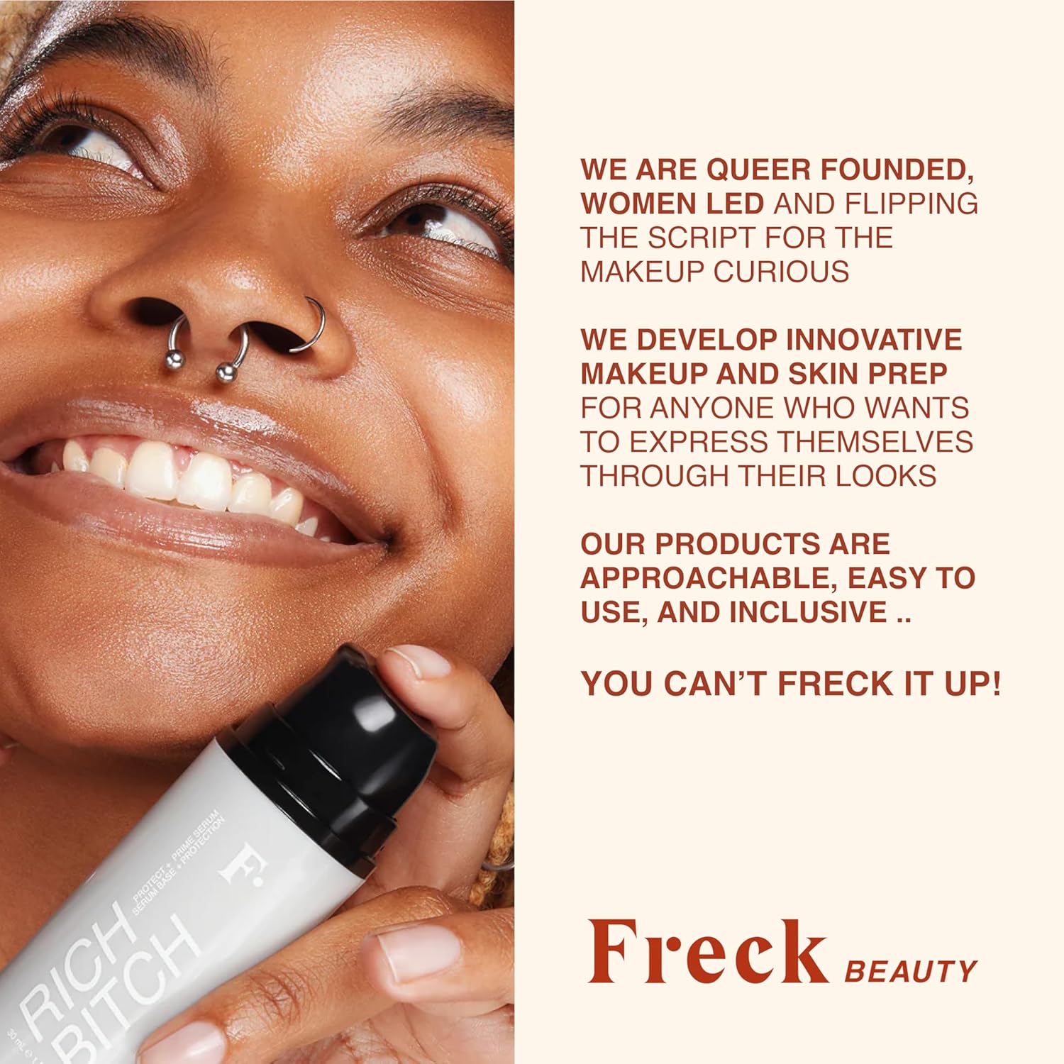 Freck Beauty RICH Beotch Hydrating Gripping Primer - Serum Makeup Primer, Lightweight Cream to Oil Texture, Moisture Barrier to Proctect and Balance Skin - Image 8
