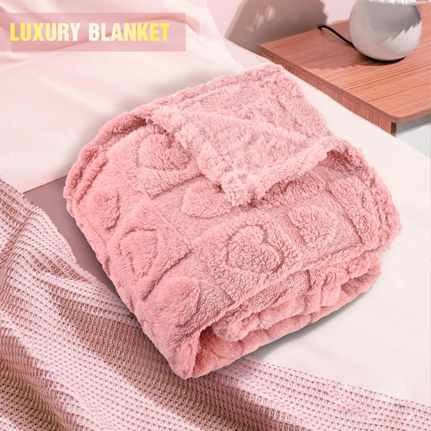 Birthday Gifts for Women Pink Relaxing Spa Gift Baskets Self Care Gift Get Well Soon Gifts Set, Mothers Day Gifts for Mom, w/ Luxury Blanket INSPEAUTY - Image 3