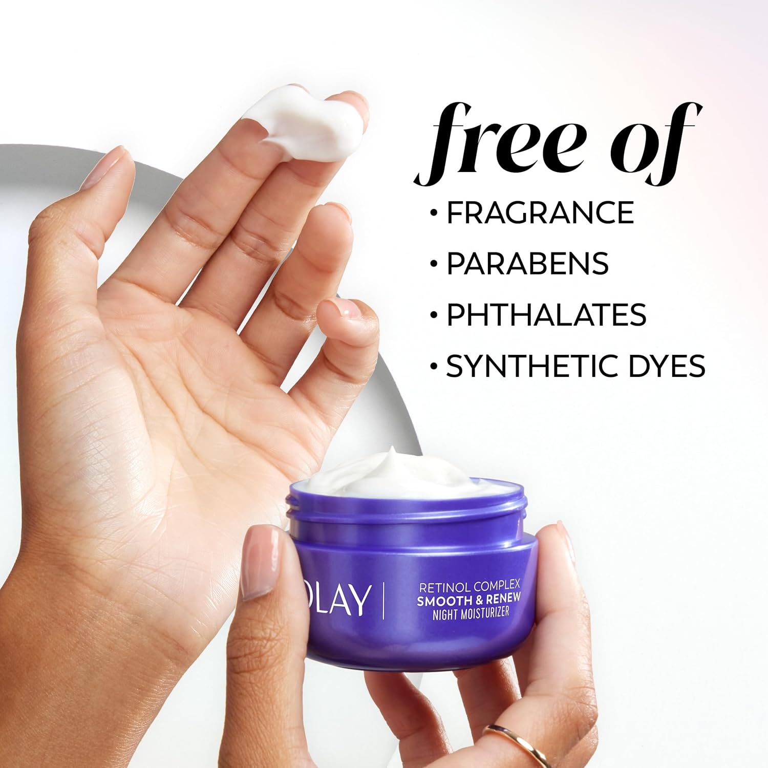 Olay Retinol Face Moisturizer, Smooth & Renew Cream for Women, Fragrance-Free - Anti-Aging, Anti-Wrinkle, Smooth Fine Lines, Tightening, Brightening - Recyclable Sustainable Eco Jar, Non-Greasy, 2 Oz - Image 6