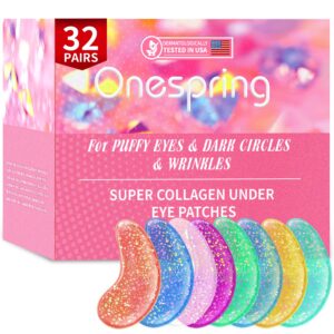 Under Eye Patches (32 Pairs) – Collagen-Infused, Anti-Puffiness & Dark Circle Treatment – Luxurious Skincare for Under Eye Bags & Fine Lines, Gifts for Women
