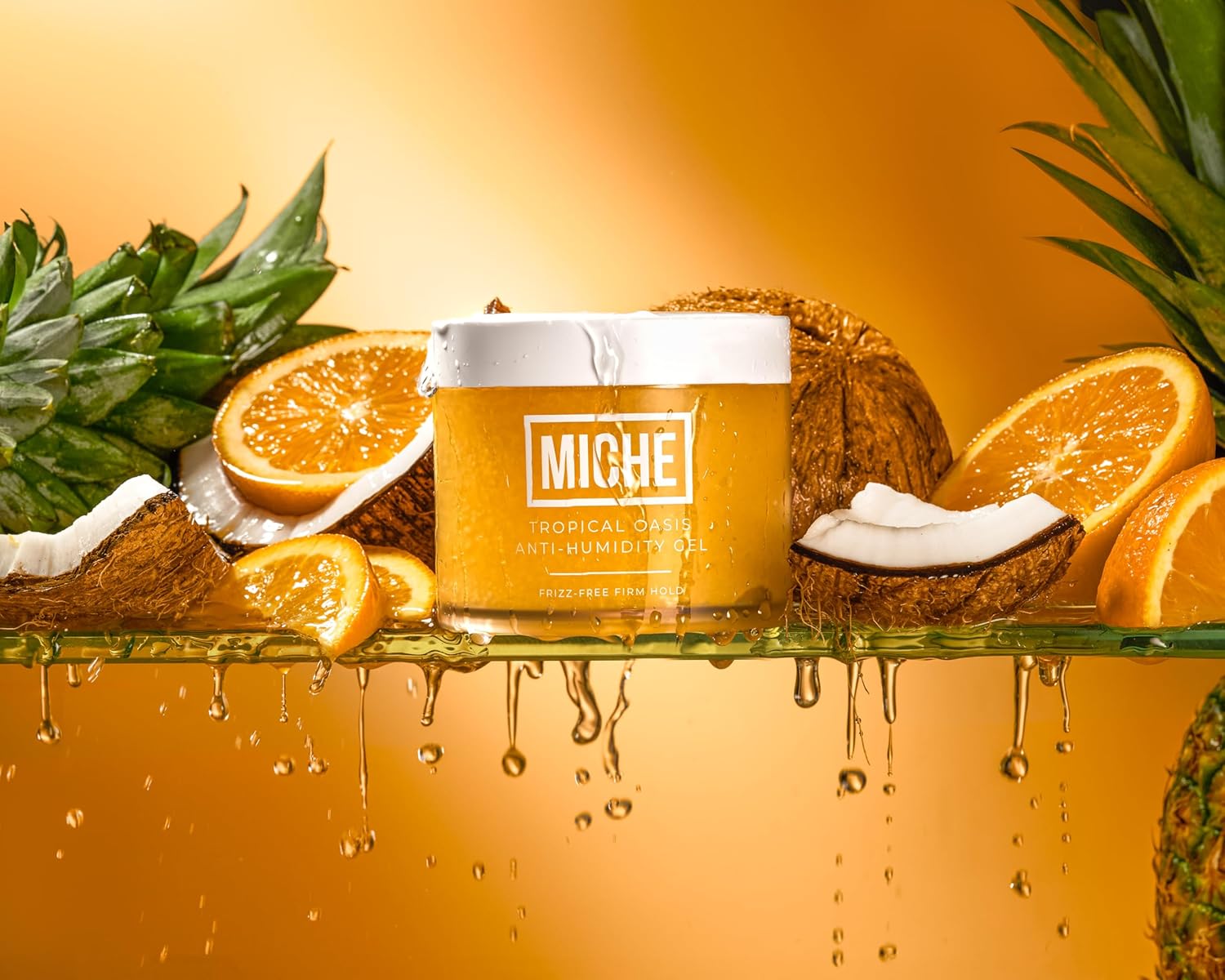 MICHE Tropical Oasis Anti-Humidity Frizz-Free Strong Hold Hair Gel 8.8 oz | For All Curl Types - Curly and Coily - Image 5