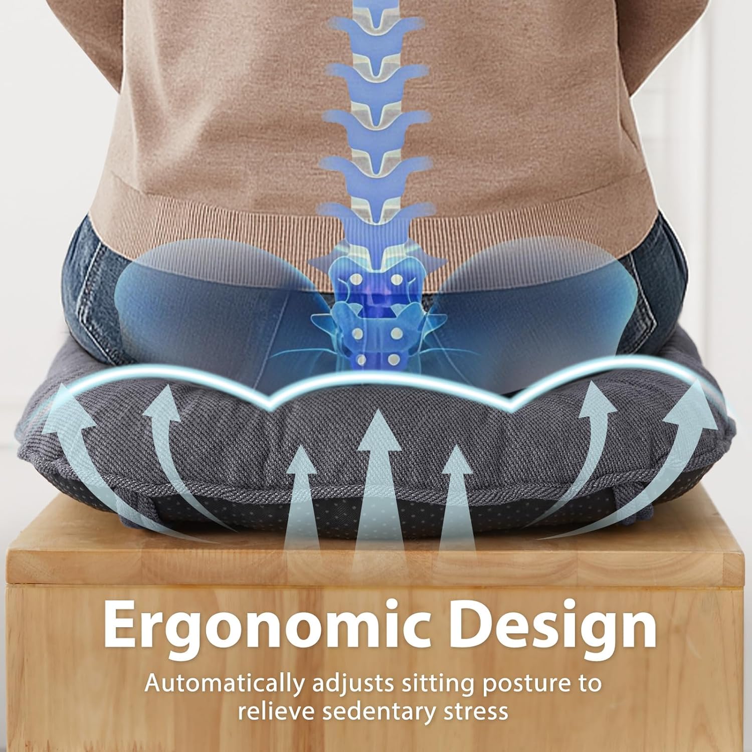 Chair Cushions for Dining Chairs, Kitchen Chair Cushions Set of 4, Seat Cushion with Ties, Tufted Chair Pads for Dining Chairs with Non Slip Backing, 15.5 x 15.5 x 4, Dark Grey - Image 5