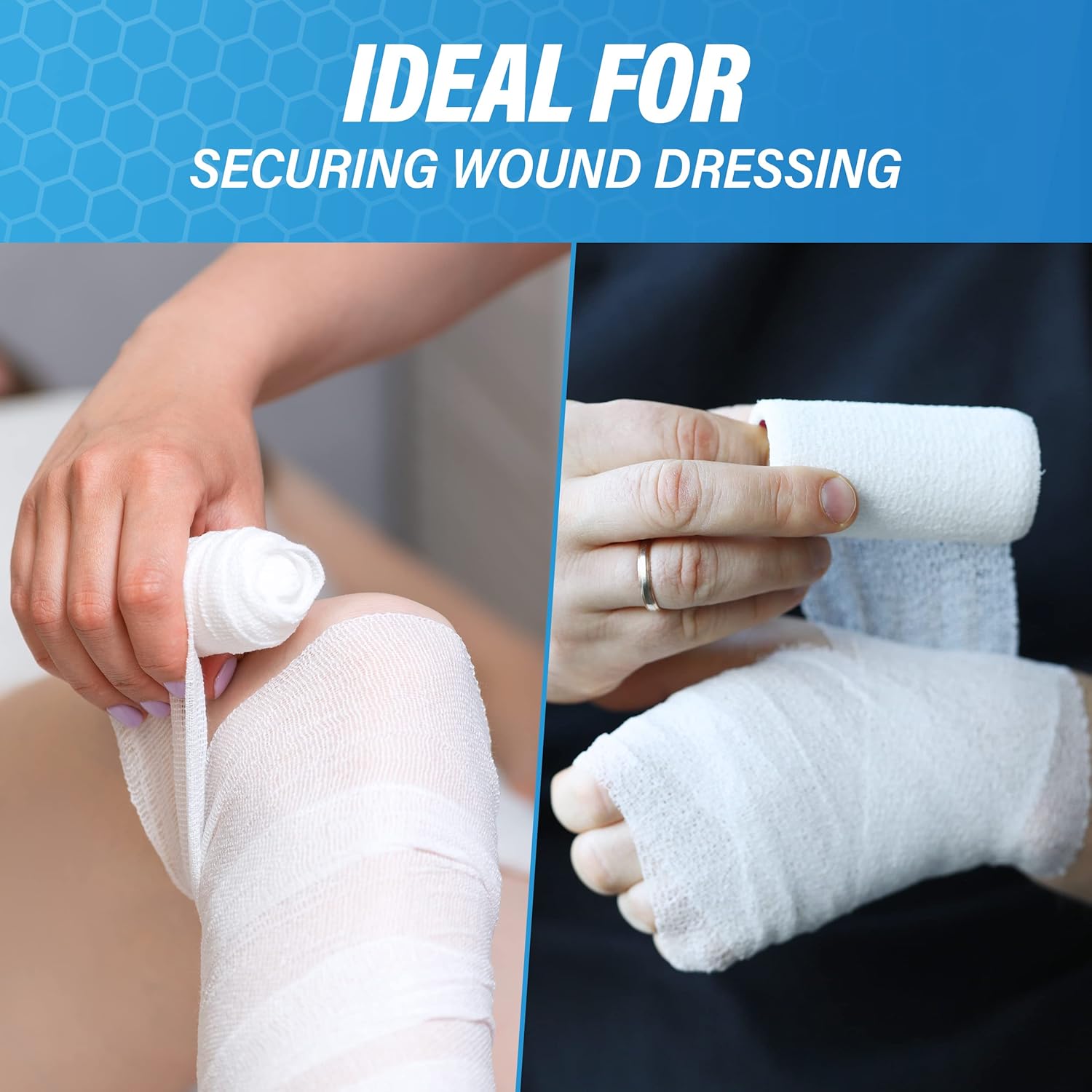 Gauze Bandages – 36 Rolls - Premium First Aid Supplies for Safe Adventuring – Flexible, Stretchable, and Breathable Gauze Rolls – 4” x 4.1 Yards Bandage Wrap for Wound Dressing - Image 3