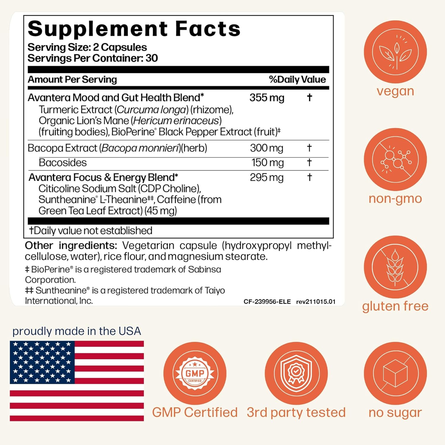 Avantera Elevate Premium Nootropic Supplement - Beat Brain Fog - Best Focus Supplements for Memory & Focus Support - Energy Without Crash - 60 Count Pills for Women & Men - Image 6