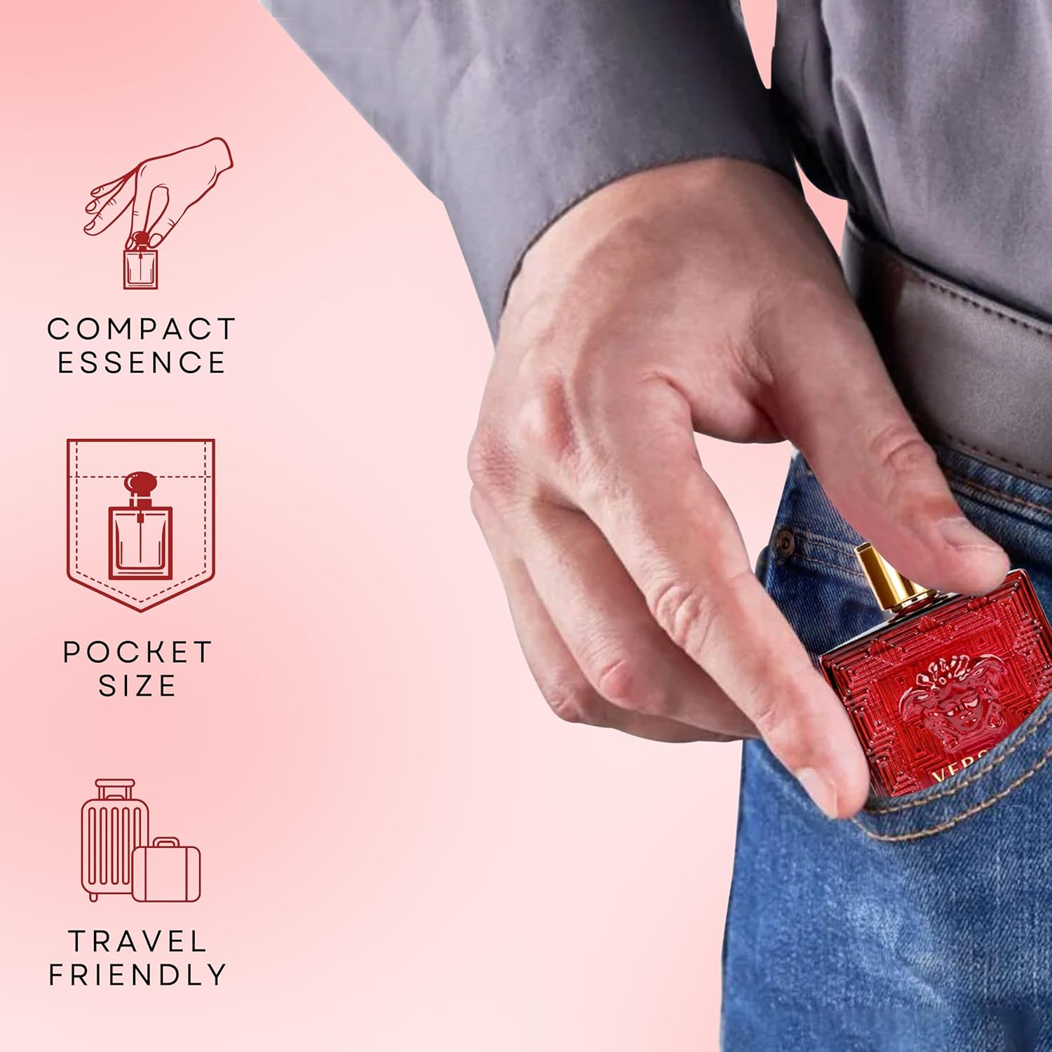 Versace Eros Flame Perfume for Men Mini EDP Splash 0.17 Ounce - Image 6