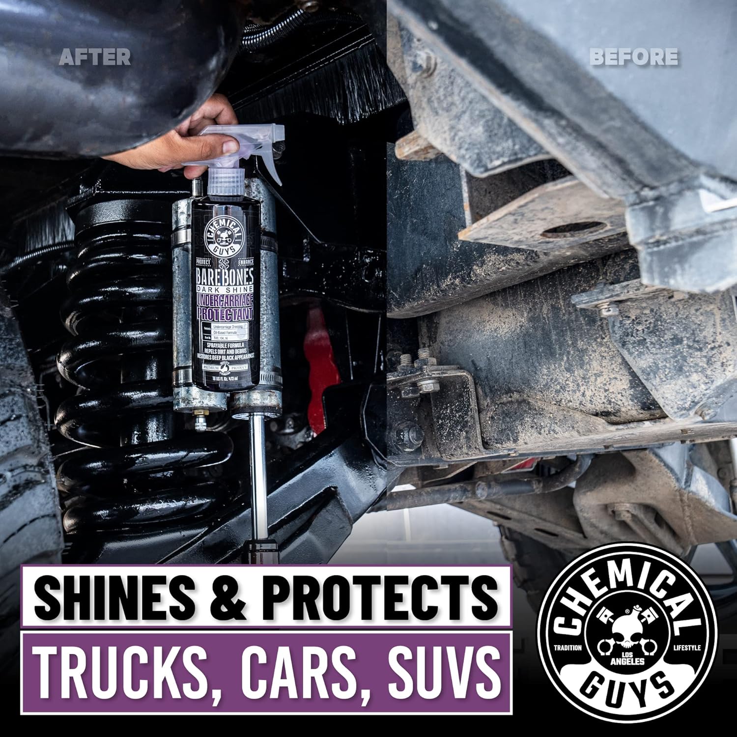 Chemical Guys TVD_104_1602 Bare Bones Premium Dark Shine Spray for Undercarriage, Tires and Trim, Safe for Cars, Trucks, Motorcycles, RVs & More,16 fl oz (2 Pack) - Image 5