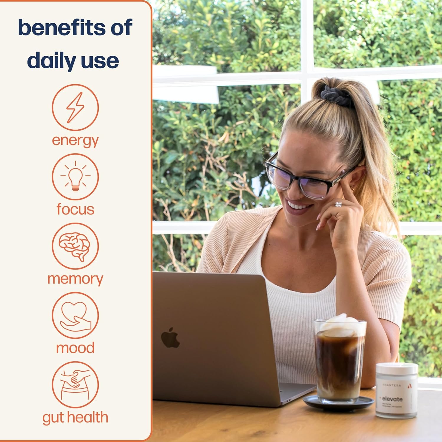 Avantera Elevate Premium Nootropic Supplement - Beat Brain Fog - Best Focus Supplements for Memory & Focus Support - Energy Without Crash - 60 Count Pills for Women & Men - Image 2