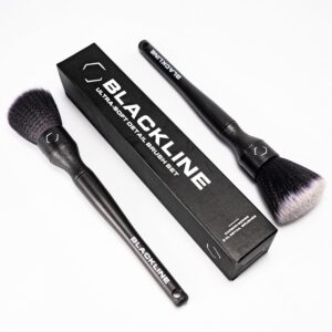 Blackline Car Detail Brushes- Luxury Car Detailing Brush Set for Interior and Exterior – Best Auto Detailing Brushes – Premium Car Detailing Brushes (Ultra Soft Bristles)
