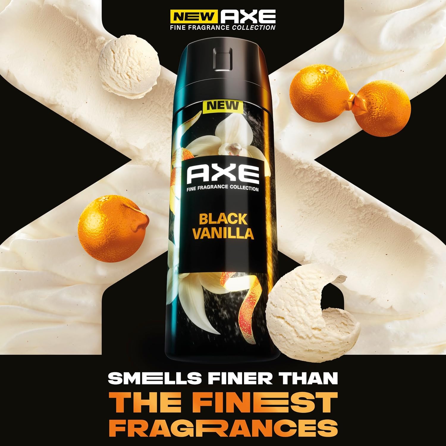 Axe Fine Fragrance Collection Premium Body Spray Black Vanilla with Orange + Sandalwood 3 Count with 72H Odor Protection Aluminum-Free 4 oz - Image 3