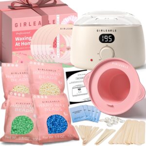 Premium Digital Waxing Kit for Women and Men, Wax Warmer Hair Removal at Home with Wax Beads & Silicone Pot, Target Different Types of Sensitive Skin Brazilian Bikini, Facial, Leg, Full body