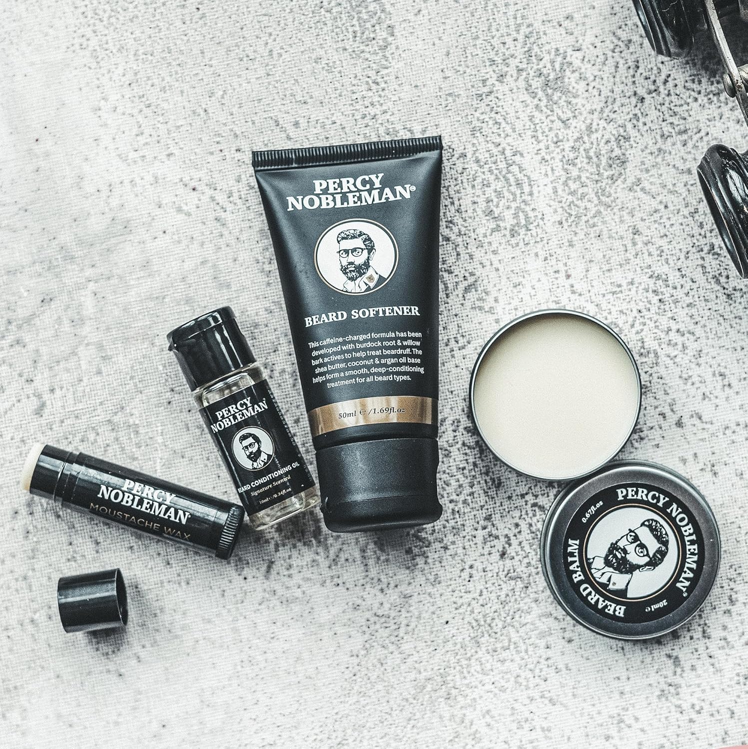 Beard Survival Kit, a Beard Grooming Kit containing a scented beard oil, beard balm, moustache wax, and a beard softener - Image 4