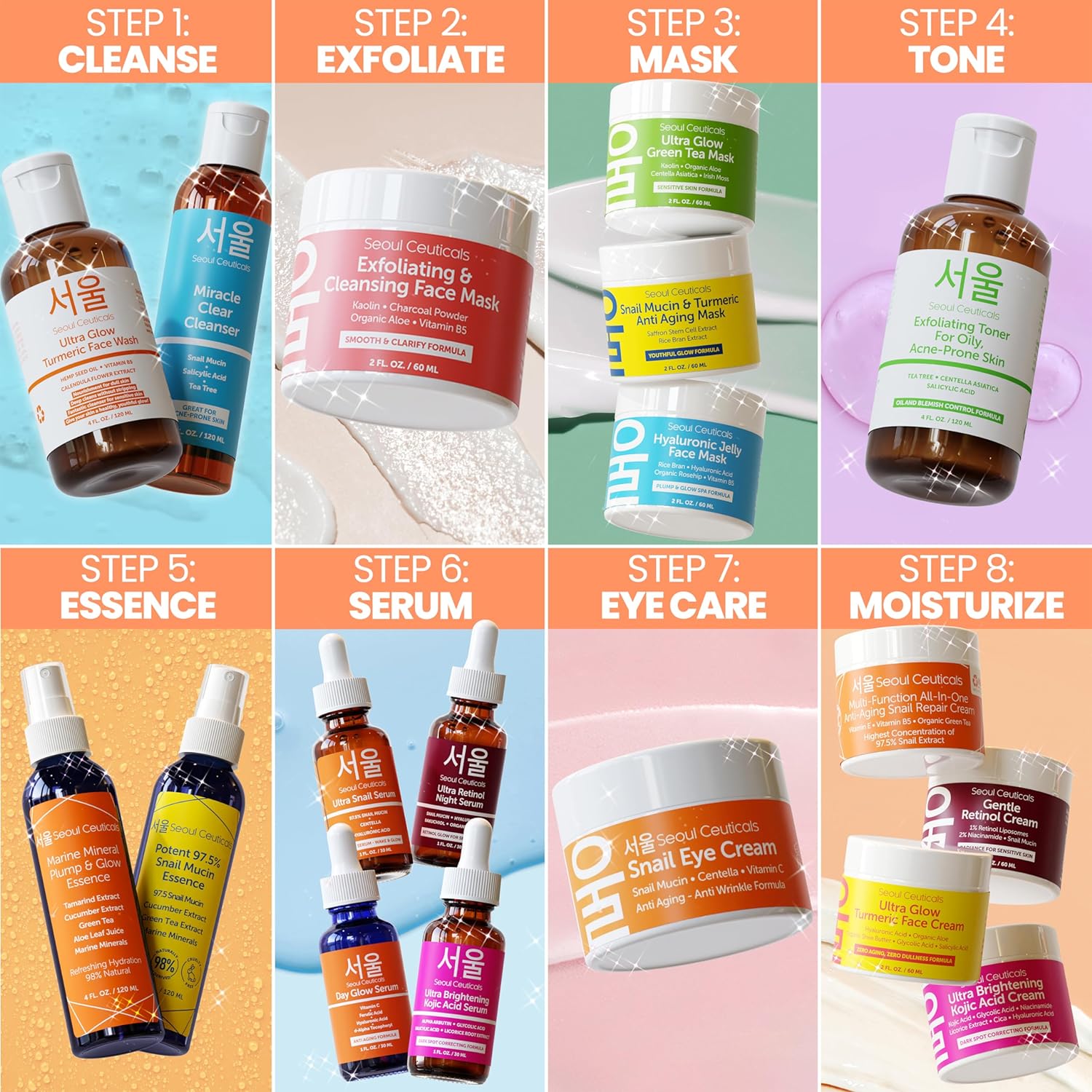 SeoulCeuticals Korean Kojic Acid Cream Dark Spot Remover + Glycolic Acid + Niacinamide + Cica + HA Moisturizer - Cruelty Free K Beauty Skincare 2oz - Image 7