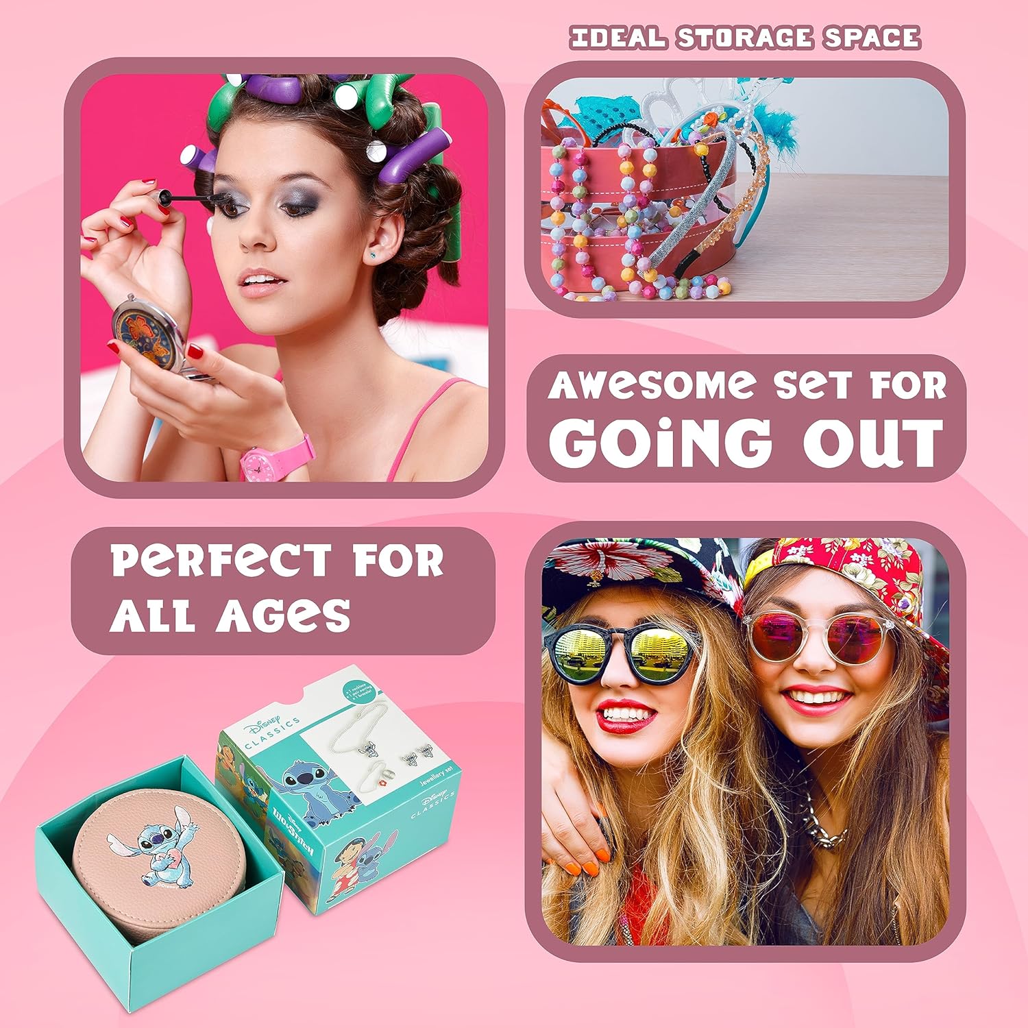 Disney Girls Friendship Necklace Earrings Bracelet Rings Sets - Stitch Gifts - Image 5