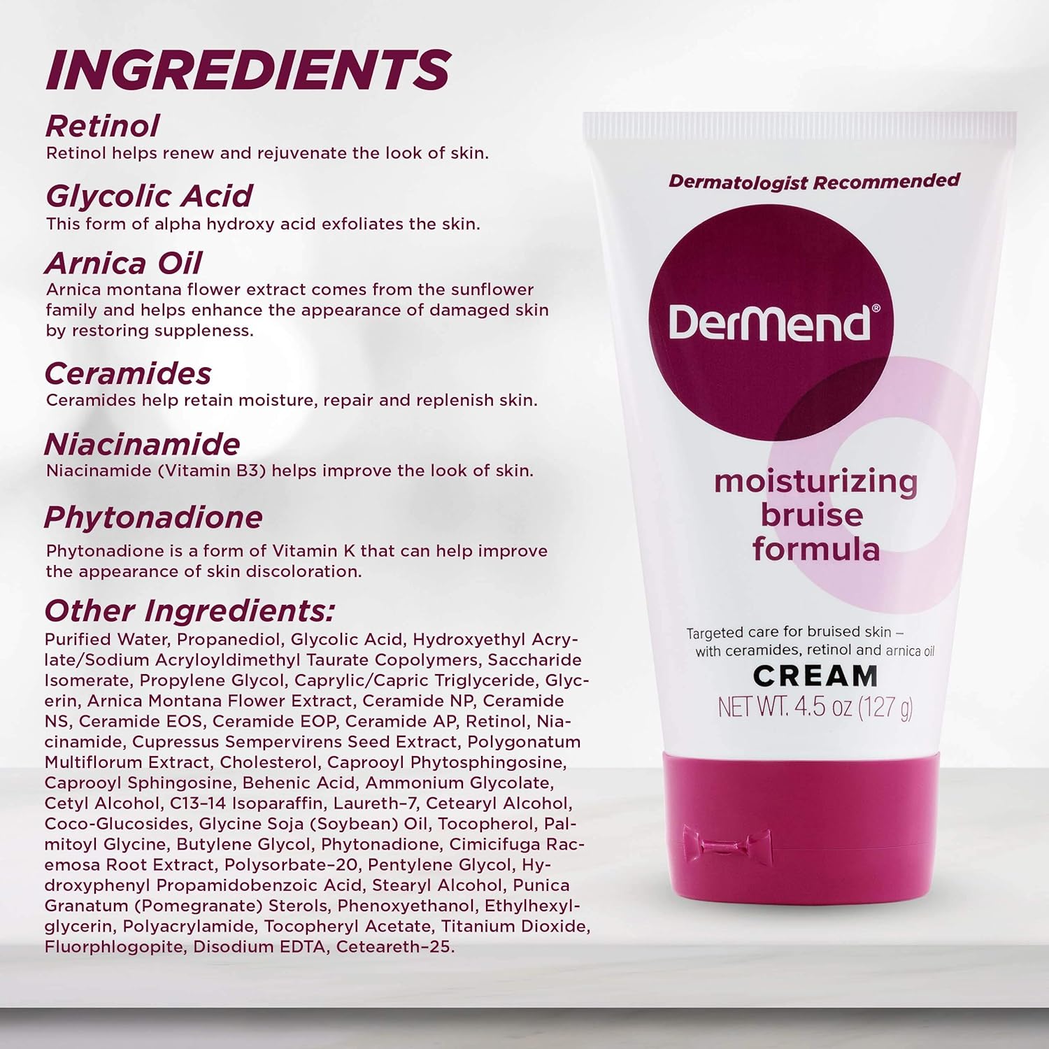 Dermend Arnica Bruise Cream with Vitamin K - Moisturizer for Bruising on Arms, Legs & Hands - 4.5 Oz - Image 3