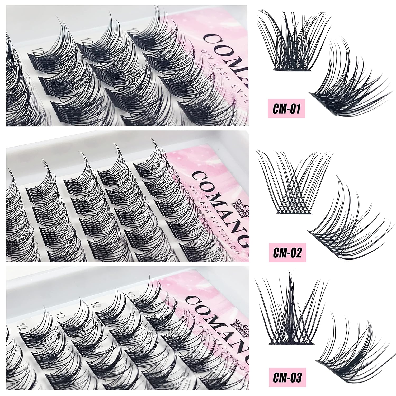 Lash Clusters DIY Eyelash Extensions at Home, C Curl 16mm CoMango Clusters Lashes, Mega Volume Lashes Clusters, DIY Individual Lash Extension Clusters Super Thin Band Reusable Soft & Comfortable - Image 5