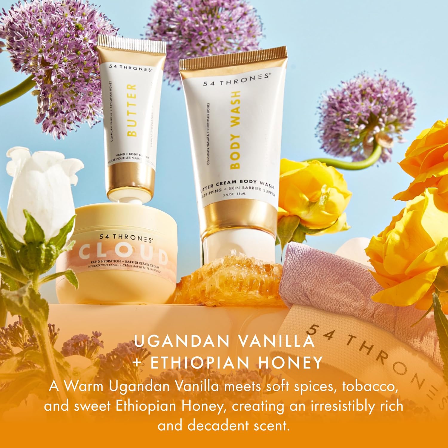 4-Piece Bodycare Set, Clear Makeup Bag, Tsa Approved Toiletry Bag, Butter Cream Body Wash, Barrier Repair Cloud Cream, African Beauty Butter & Kessa Exfoliating Mitt - Image 6