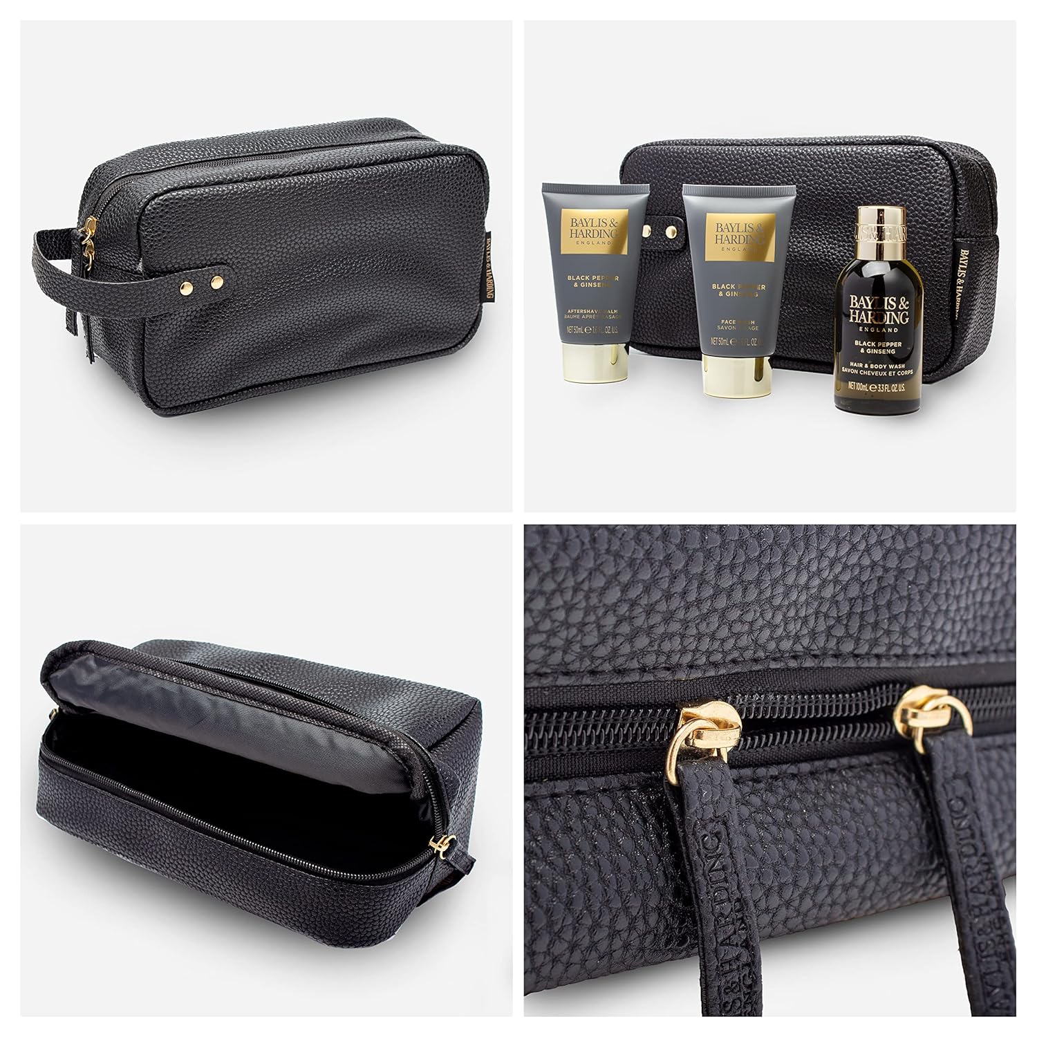 Baylis & Harding Gift Set for Men - Luxury Wash Bag - Black Pepper & Ginseng Men's Present -3-Pack - Image 3