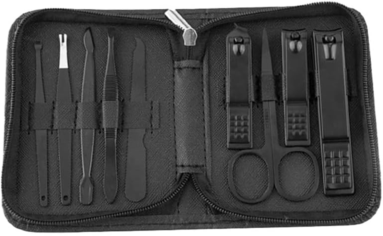 Nail Clippers Nail Clippers and Tools Set with Luxury Travel Case, Professional Nail Kit for Personal Care, Pedicure Set, Gift for Men, Women, Family, Friends, 9 Pieces Nail kit(Black)
