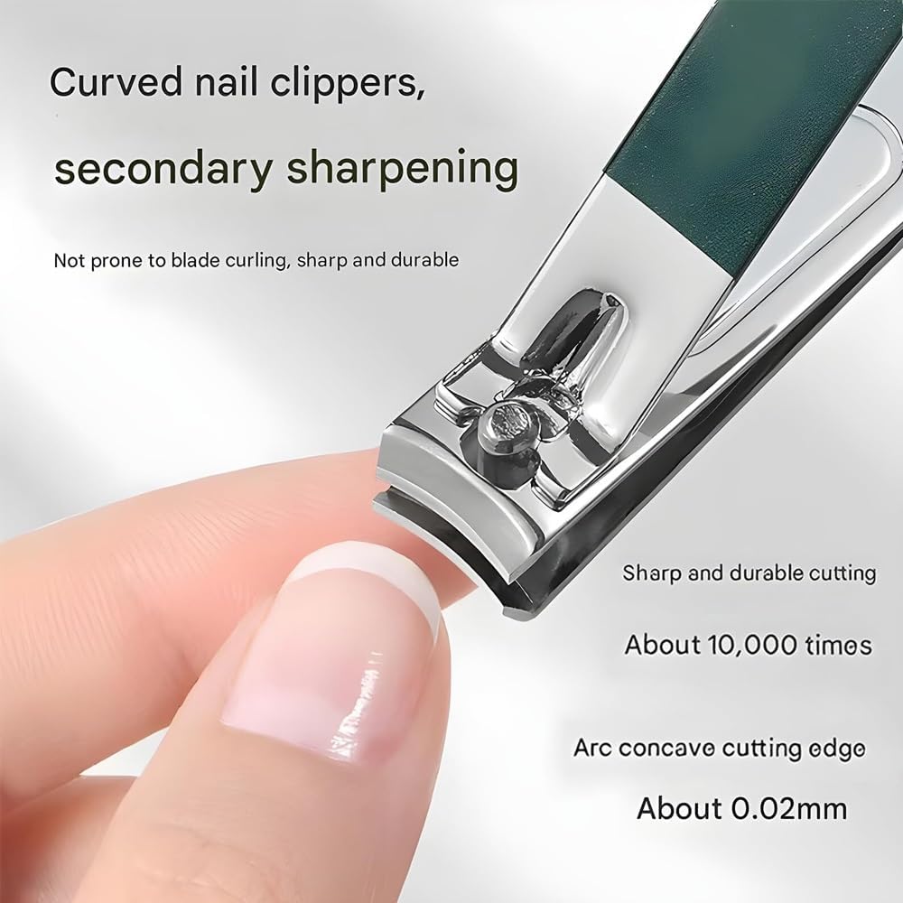 Nail Clippers Nail Clippers and Tools Set with Luxury Travel Case, Professional Nail Kit for Personal Care, Pedicure Set, Gift for Men, Women, Family, Friends, 9 Pieces Nail kit(Black) - Image 3