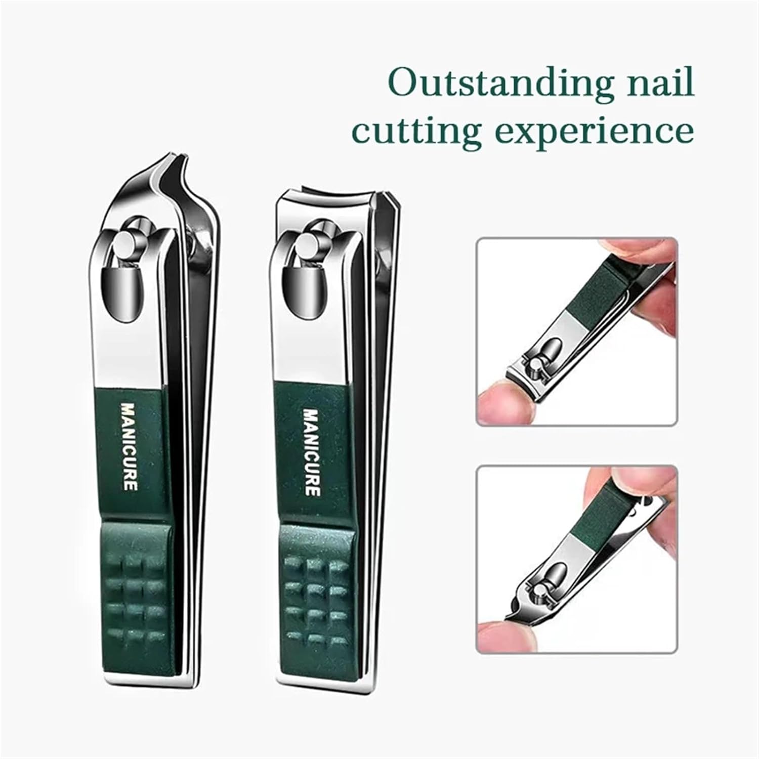 Nail Clippers Kit 6 Pcs Portable Luxury Manicure Sets Pedicure Tools Bright Black Nail Clipper Set Personal Care Tools Eyebrow Scissors Manicure Pedicure Kit(Green) - Image 6