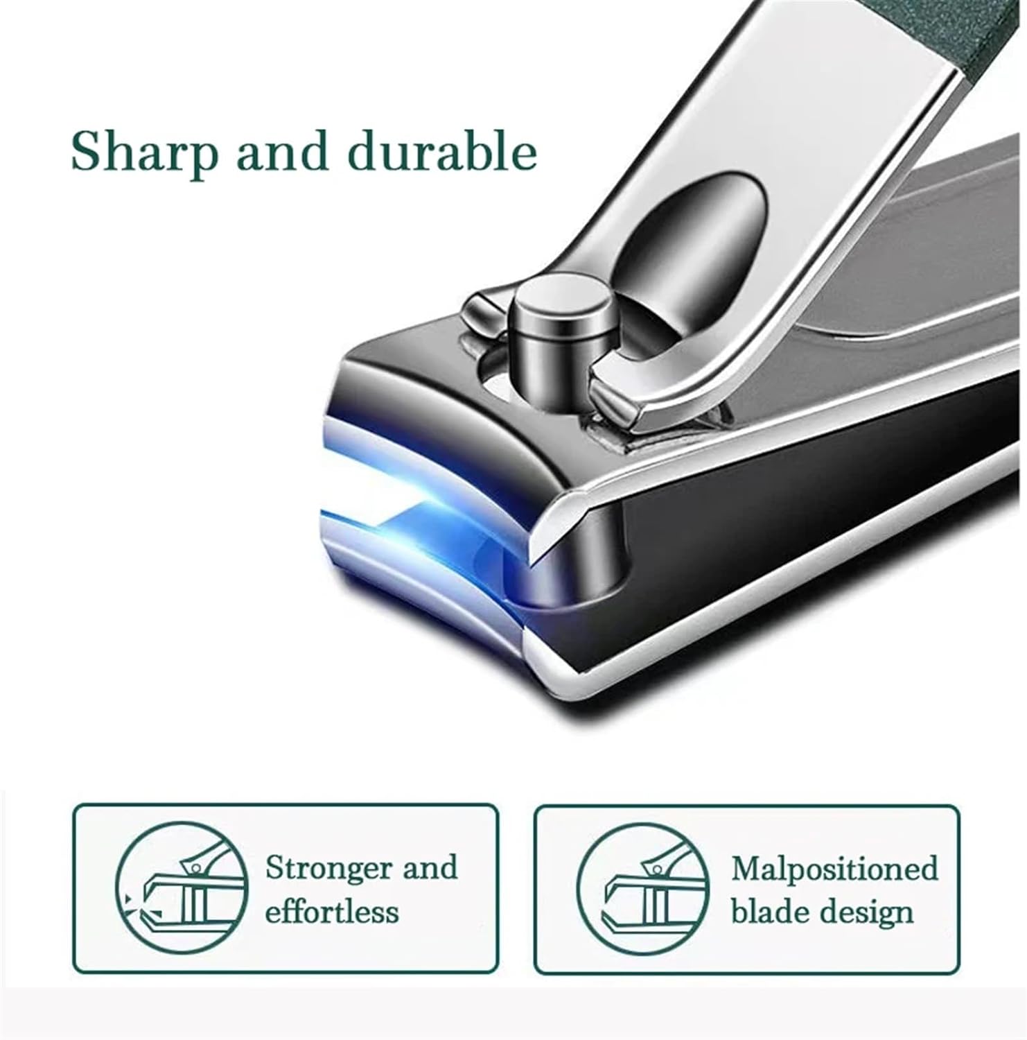 Nail Clippers Kit 6 Pcs Portable Luxury Manicure Sets Pedicure Tools Bright Black Nail Clipper Set Personal Care Tools Eyebrow Scissors Manicure Pedicure Kit(Green) - Image 7